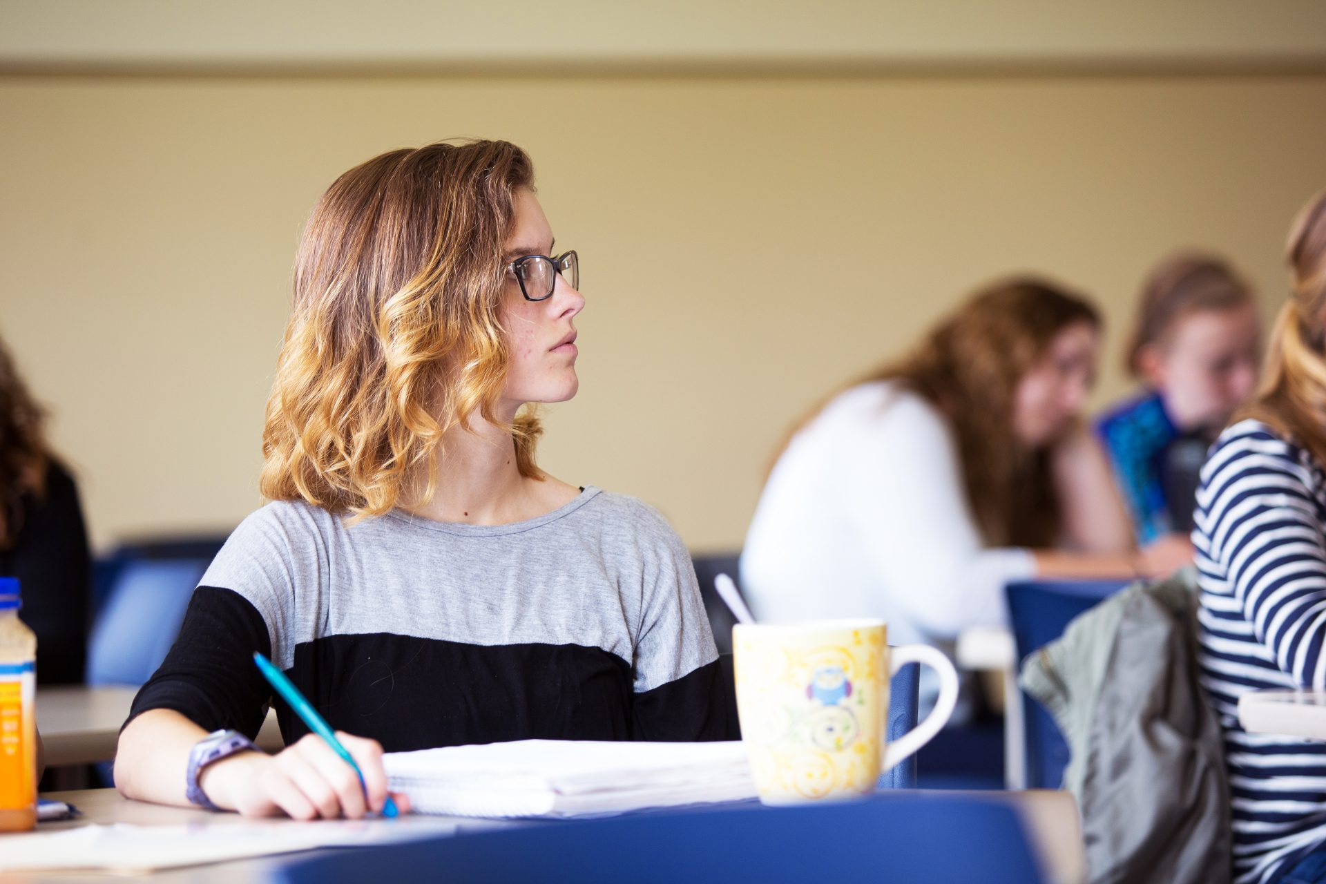 Student in class