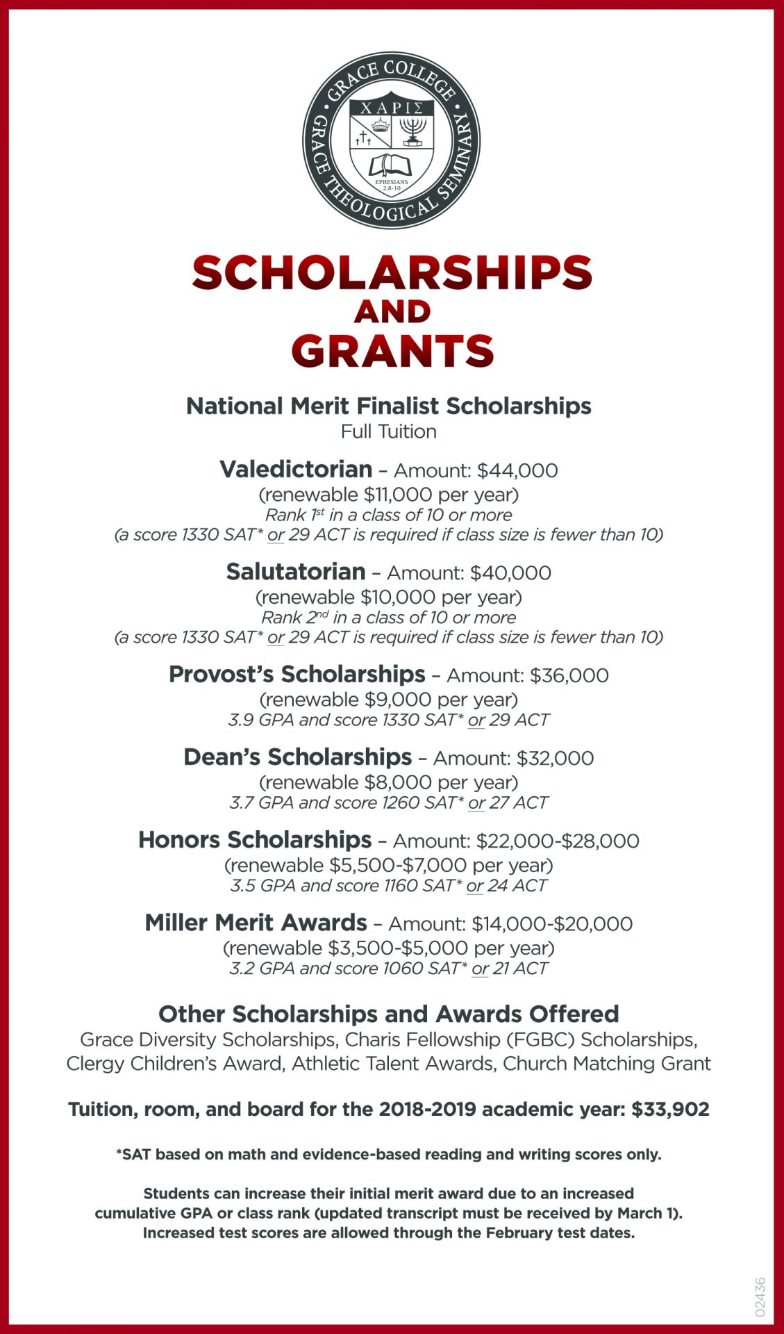 Scholarships & Grants Grace College & Seminary